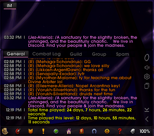TustUI Chat showing messages, tabs and a vertical shortcut sidebar